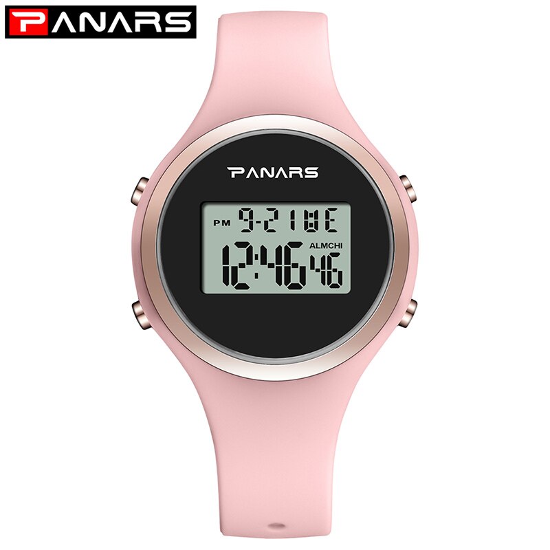 Relogio feminino digitaal horloge vrouwen elektronisch polshorloge dames meisjes casual klok buitensporthorloge montre femme: Roze