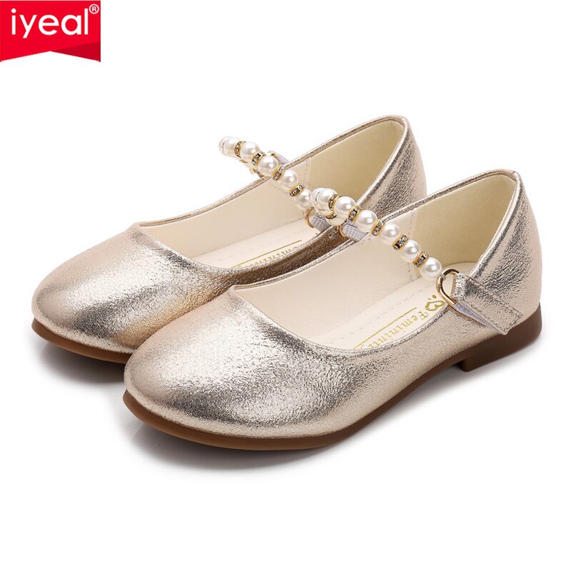 IYEAL grande perle fleur fille PU cuir chaussures pour filles fête danse enfants chaussures filles princesse chaussures de mariage