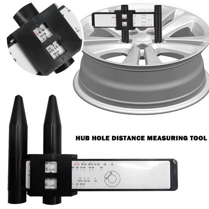 Wheel Rim Bolt Pattern Sliding PCD Measuring Tool Gauge Ruler 8 Holes PCD Ruler Lugs Hub Pitch Measurement Tool Vernier Calipers: PCD Holes Lug