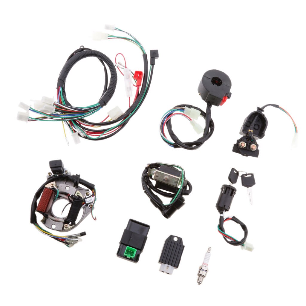 Electric Start Engine CDI Wire Harness Assembly Wiring Set ATV Electric Quad 50CC 70CC 90CC 110CC