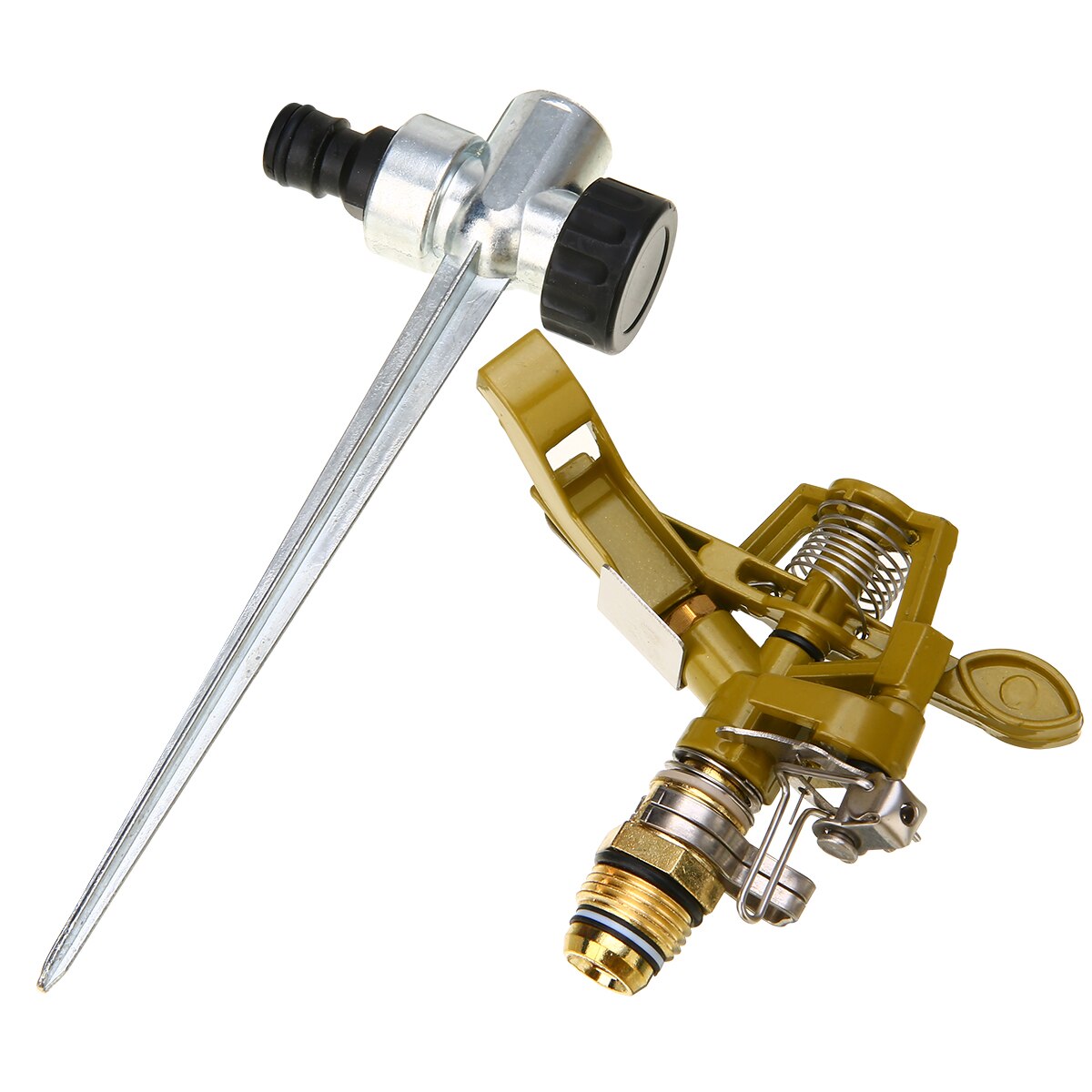 Garten Metall Sprinkler Spitze Rasen Gras 360 Grad Einstellbare Dreh Wasser Düse Impuls Spritzgerät Für Bewässerung System