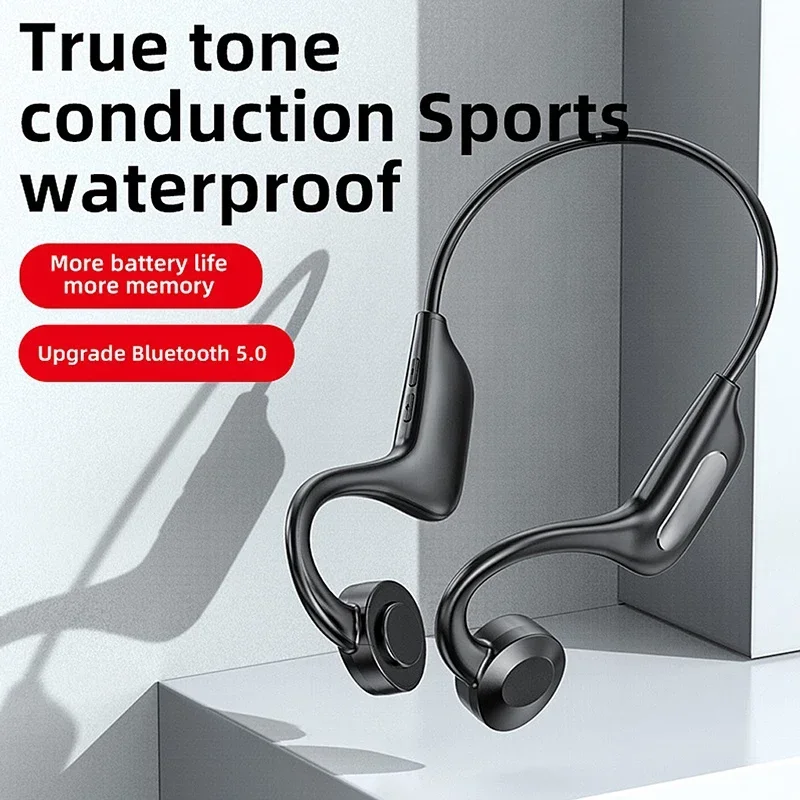 Bone Conduction Swimming Headphones Bluetooth 5.4 IPX8 Waterproof Not In-Ear Wireless Plug-in Card Sports Headphones