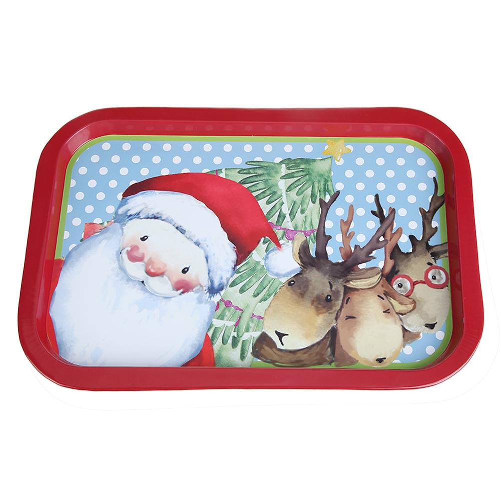 Noël étain plat Rectangle vaisselle assiette alimentaire récipient mariage boîte à déjeuner pour décor de Festival de noël: B
