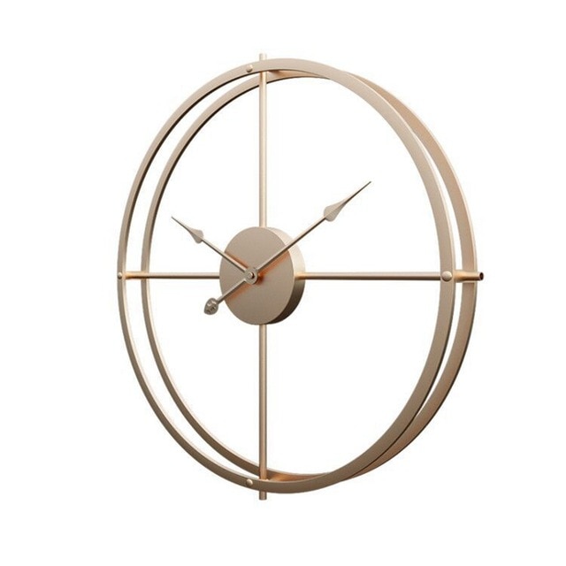 Reloj de pared de estilo nórdico de Metal grande, 40cm, para el hogar, dormitorio, arte del hierro, decoración del hogar: as Picture 4
