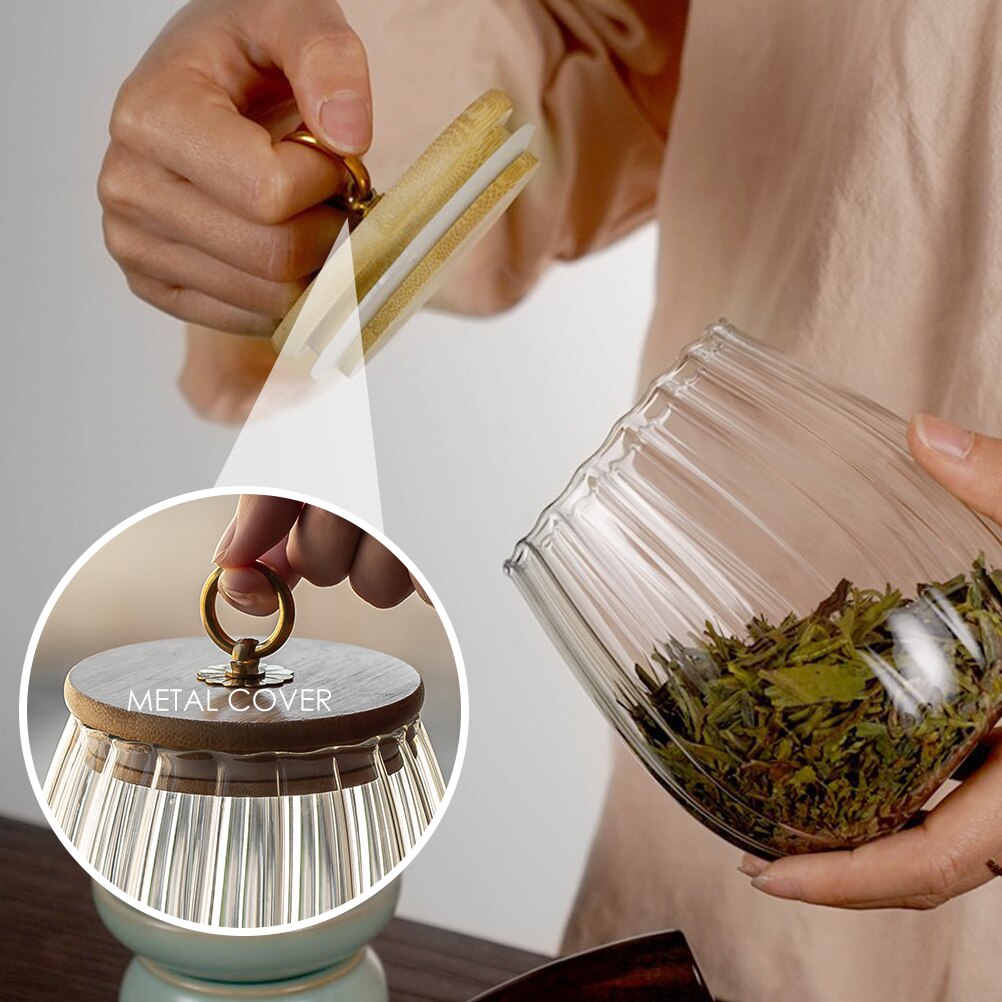 Glass Storage Canister with Lid Airtight Candy Jar Loose Tea Canister Food Canister