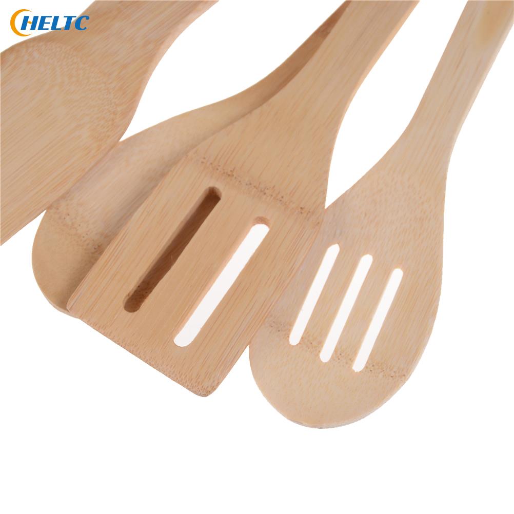 Cuchara de cocina , espátula para mezclar, utensilio de bambú, utensilios de cocina de madera, 1 ud.