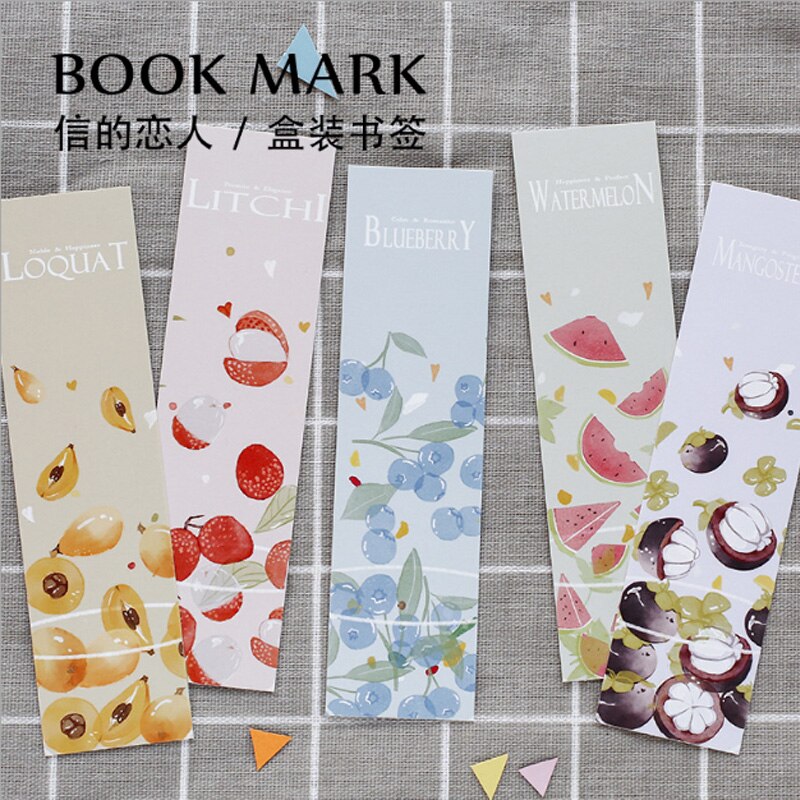30 stk / æske søde frugter bogmærker papirclips til bog koreansk sjov salgsfremmende papirvarer – Grandado