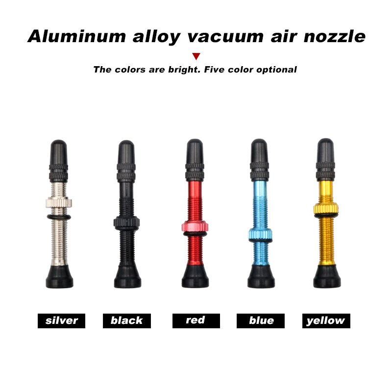 2 Stuks 40/60 Mm Fiets Vacuüm Luchtventiel Duurzaam Legering Stuurpen Messing Kern F/V Presta Mtb Tubeless Band Nozzle Cap Fietsen Onderdelen