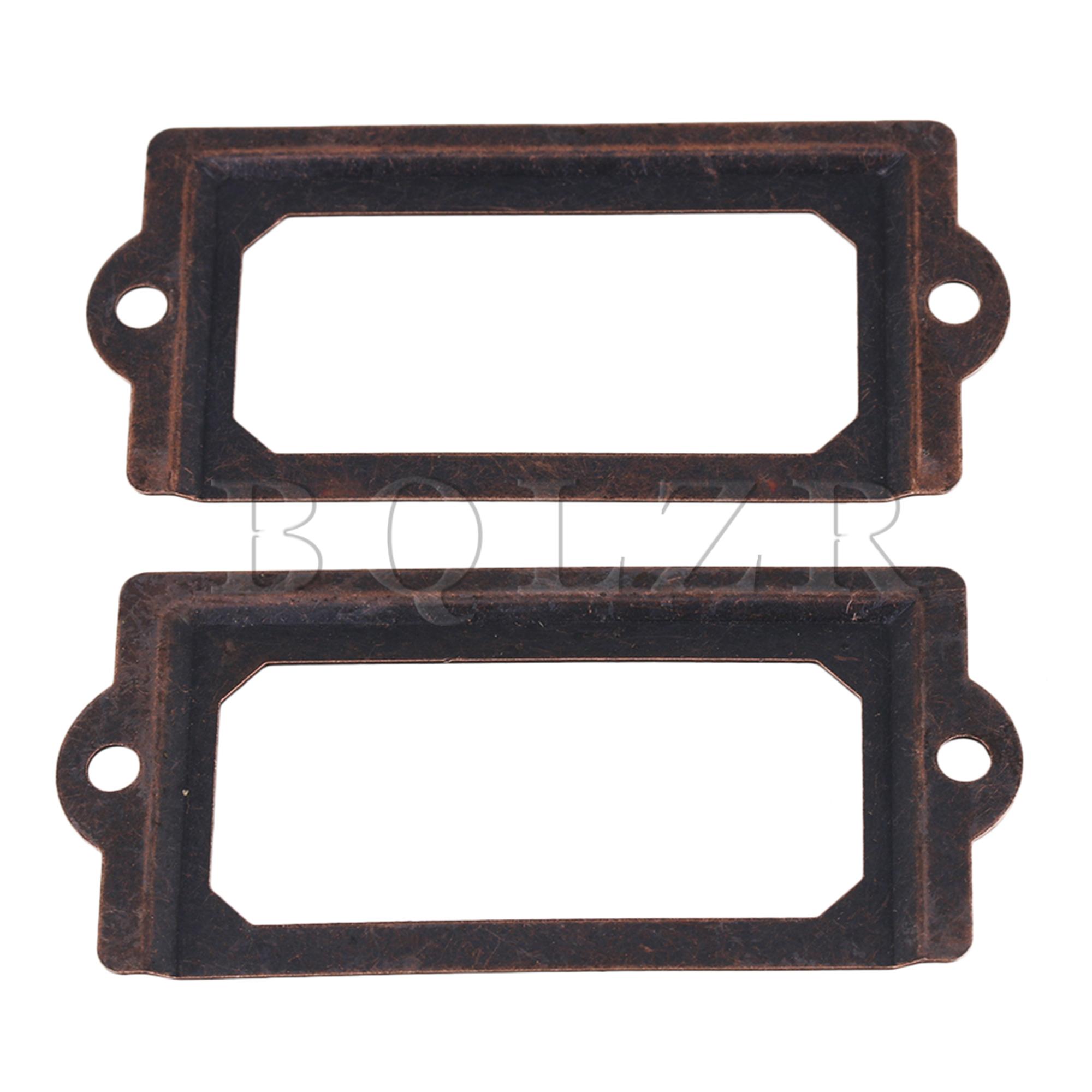 Bqlzr 100Pcs Brons 70X30Mm Kantoor Bestand Lade Handvat Label Houder Met Schroeven