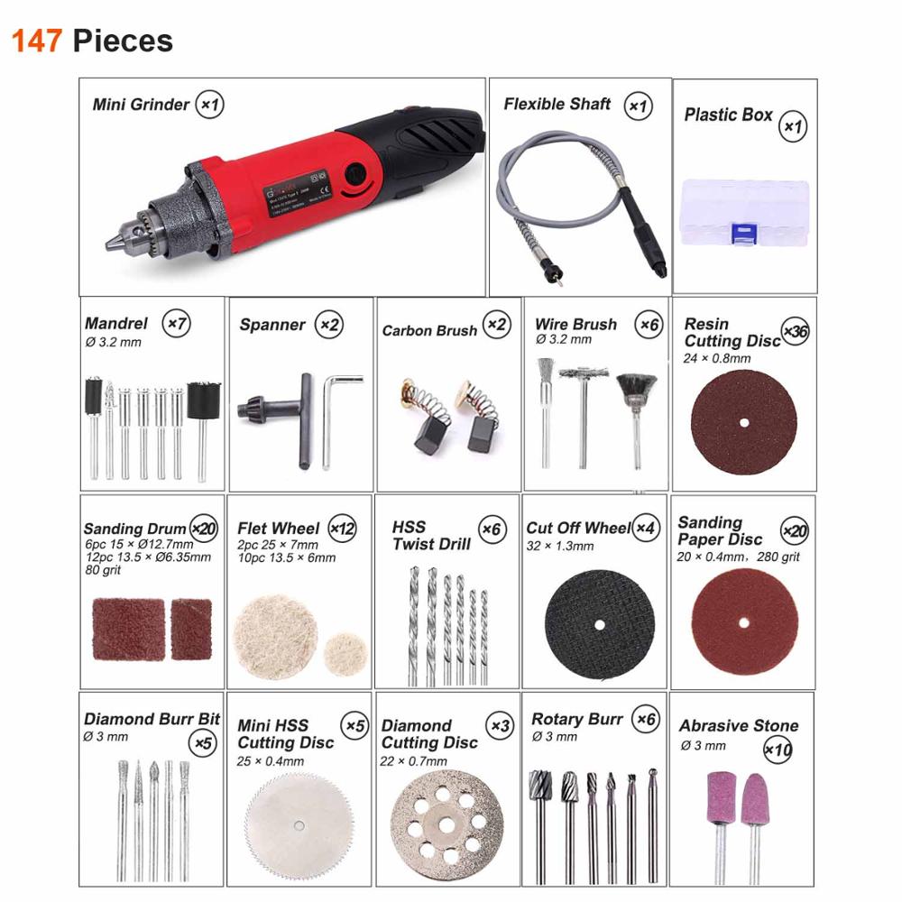 Goxawee 220V Elektrische Grinder Elektrische Boor Stiftslijper Dremel Stijl Graveren Mini Boor Gereedschap Polish Boren Machine: 1337C-141-3045 / EU