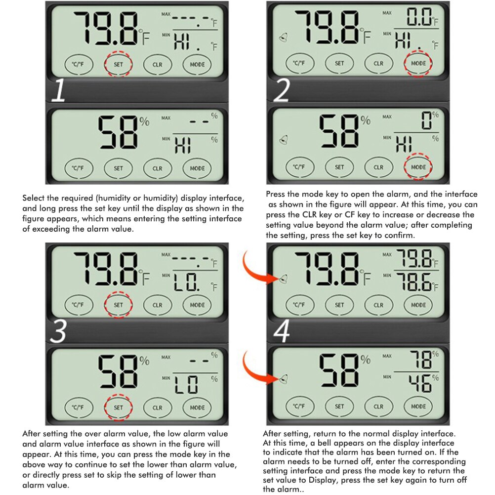 Thermometer Hygrometer Monitor Gauge Automatic reptile accessories Products Alarm Incubator animal Temperature with LCD Display