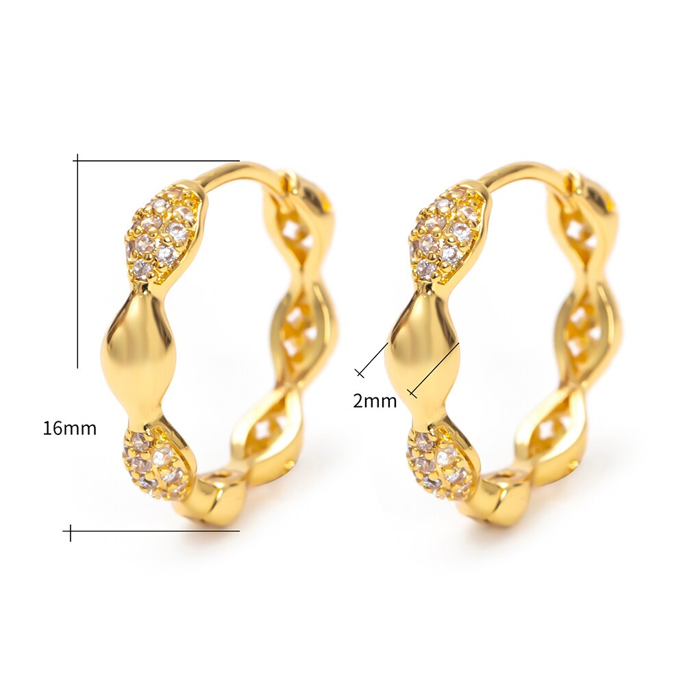 Essff Rose Goud/Zilver/Goud Kleur Wedding Party Aaa Zirkoon Top Oorringen Voor Vrouwen Dazzling Piercing koperen Sieraden
