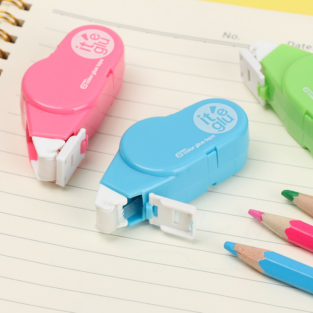 Lovely Refillable Dot Stick Roller Double-sided Adhesive Glue Tapes Dispenser for Office Student Stationery Scrapbooking Decor