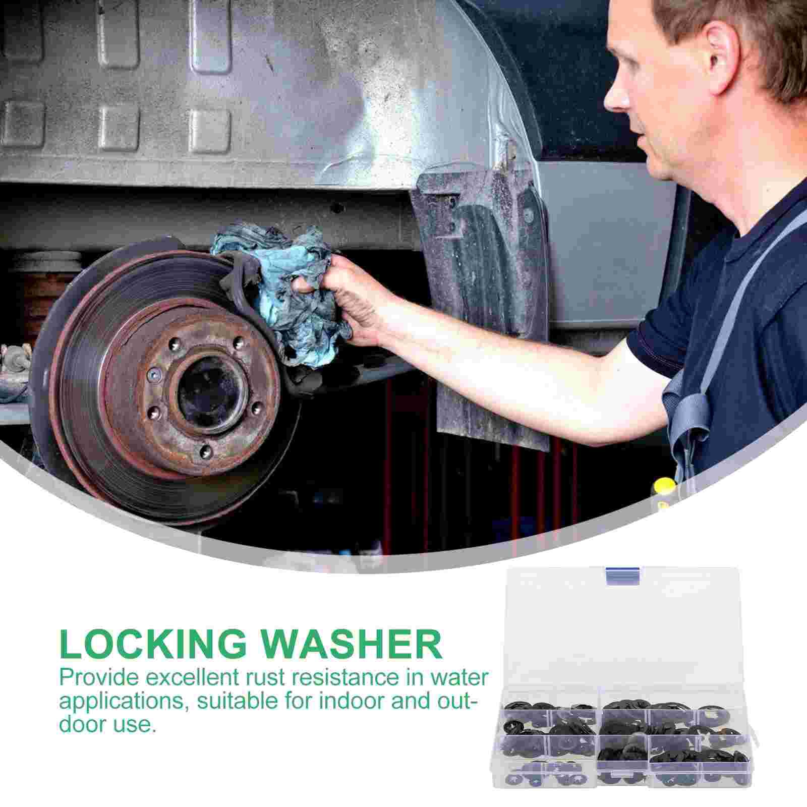 340pcs Metal Push On Speeds Clips Starlock Washers Fasteners Assortment Kit