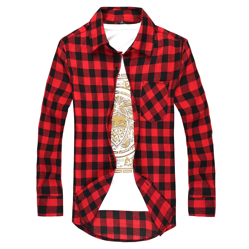Mannen Plaid Shirt Camisas Sociale Herfst Mannen Mode Plaid Lange Mouwen Mannelijke Button Down Casual Controleren shirt