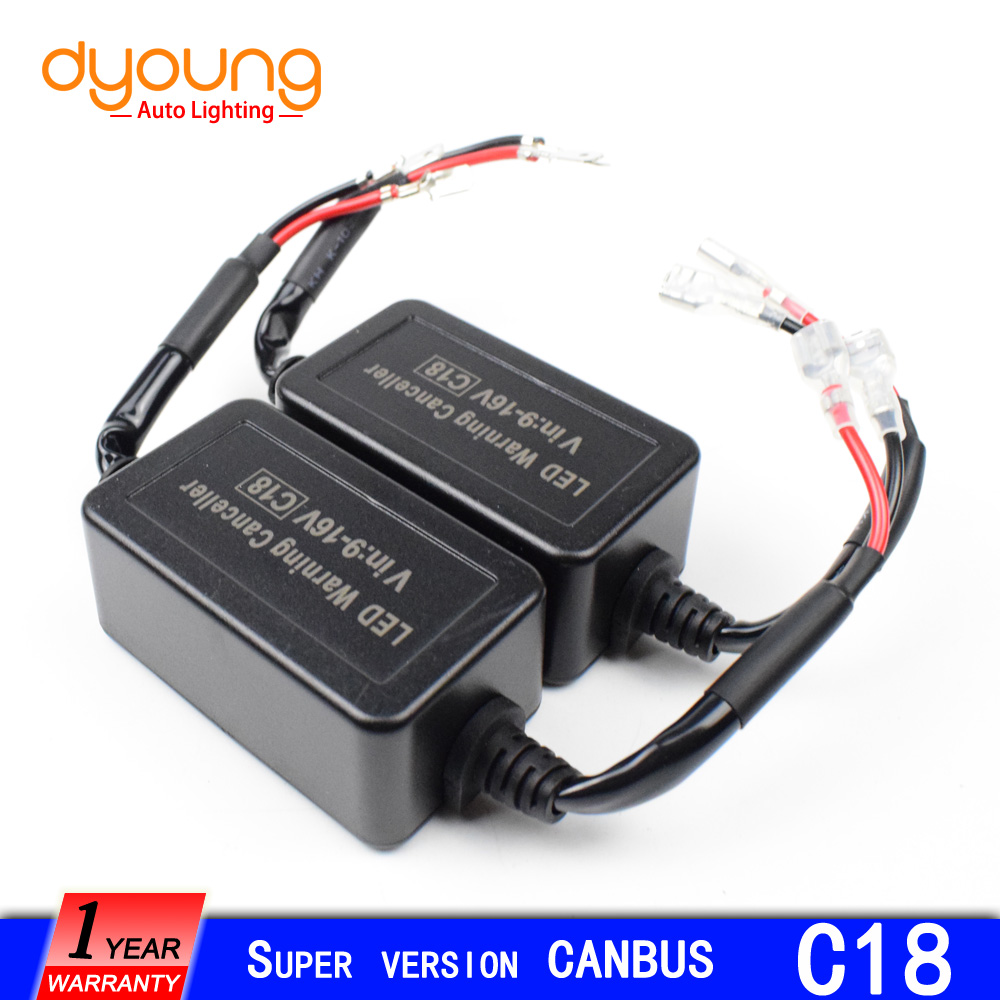 Decoder Led Canbus H7 Belastingsweerstand Versterken Led Canceller H4 Koplamp Emc H1 H3 H8 H9 H11 880 9005 9006 9012 Hir2 2Pcs C18