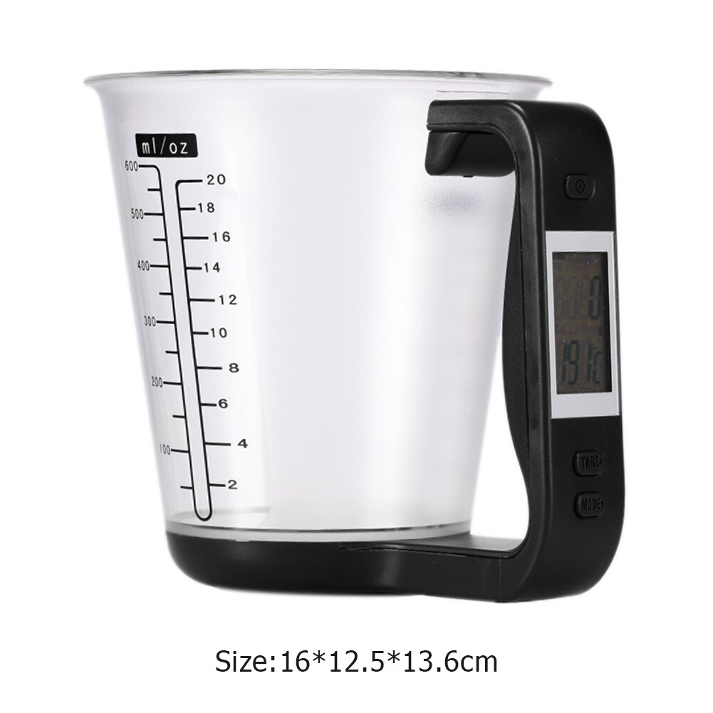 Kitchen Scales Digital Temperature Measurement Cups Electronic Measuring Cup Kitchen Scale LCD Electronic Scale: Black