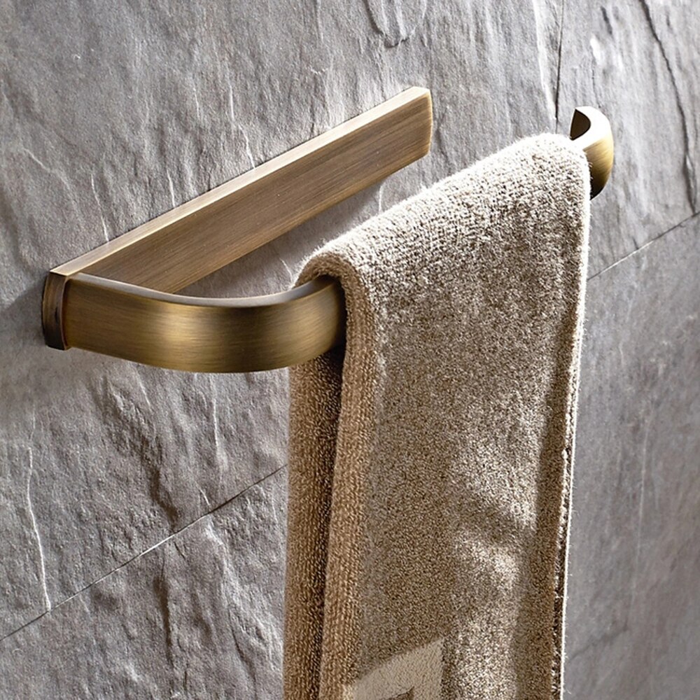 Towel Holder Copper Kitchen Bathroom Towel Holder For Towels Bar Rail Hanger Towel Rack: Dark Khaki