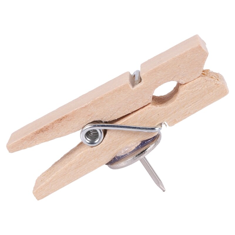 Chinchetas de empuje con Clips de madera, pinzas de papel creativas, para tablero de corcho y pared de fotos, oficinas, Hom, 50 piezas