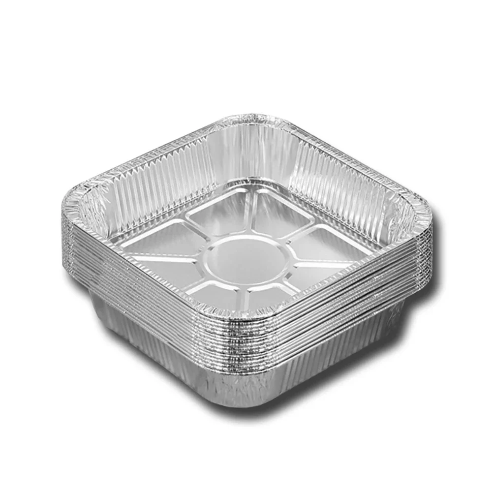 10PCS 20CM Platz Air Friteuse Aluminium Folie Pfanne Ofen BBQ Tablett Lebensmittel Behälter Kuchen Küche Liefert Mittagessen Boxen küche Gadget: Default Title