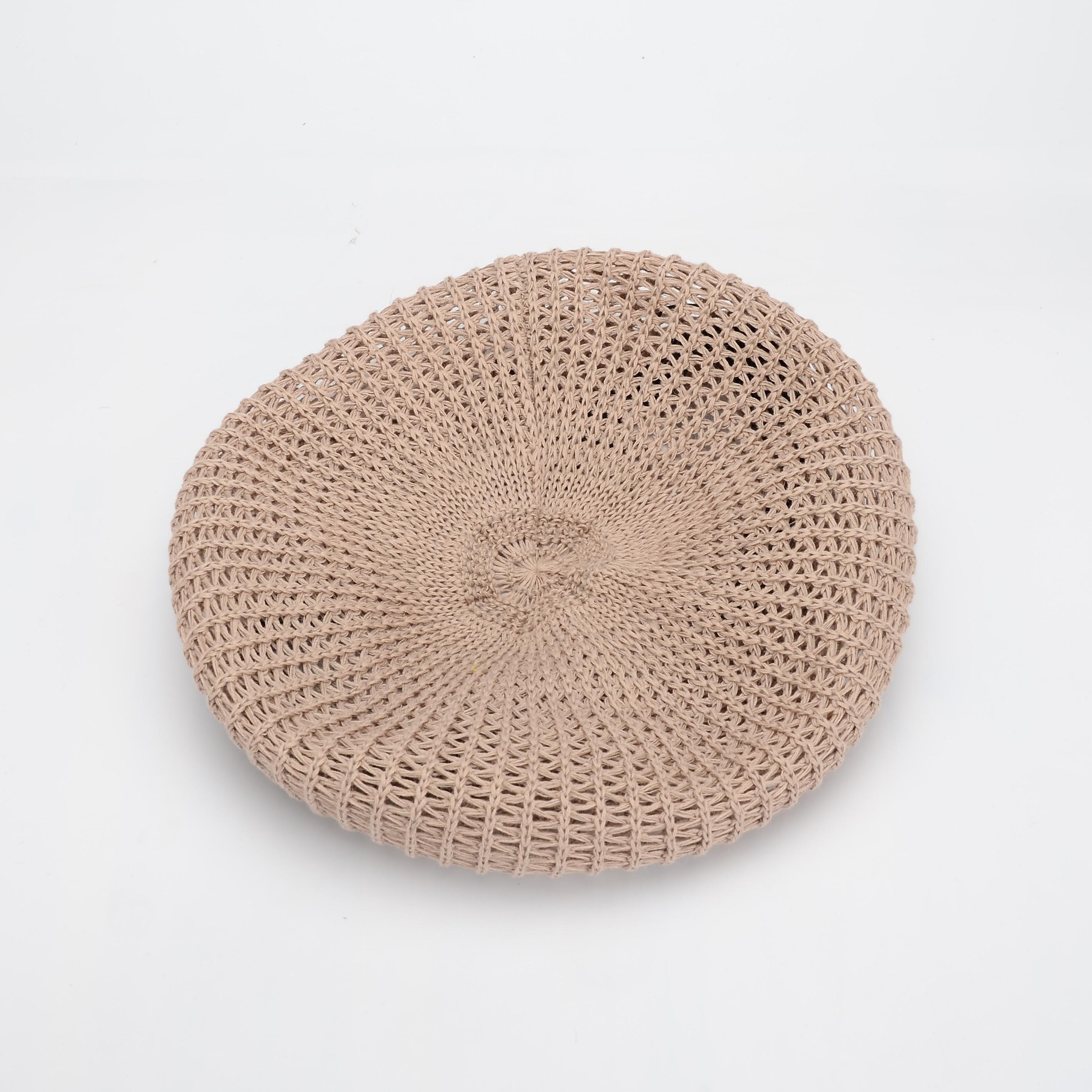 COKK-boinas francesas de punto hechas a mano para mujer, boinas negras huecas, transpirables, sombrero de pintor, boinas para estudiantes: Khaki