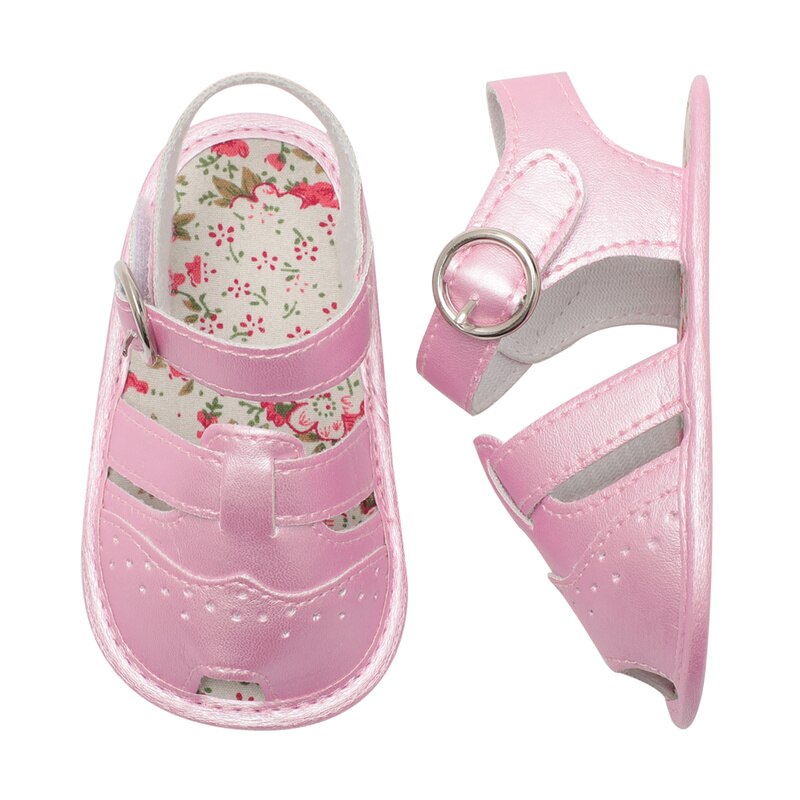 Baby Girl Shoes boy Sandals Toddler Infant PU Soft sole peep-toe Flower Outdoor walking First walkers Summer shoes for girl