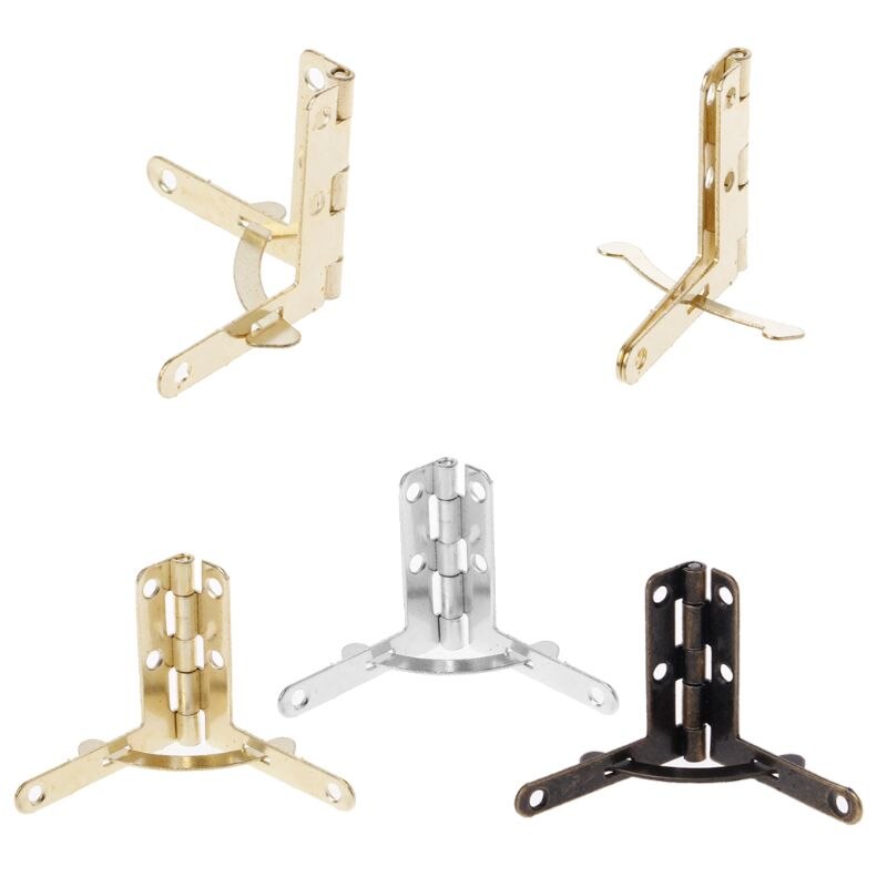 4pcs Angle Support Spring Hinge 90 Degree Hinge for Antique Brass Jewelry Wine Case Watch Box Wood Lid Hardware 30x 31mm