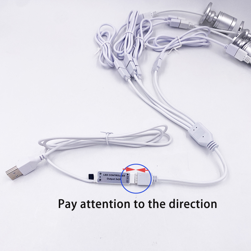 USB 5V RGB Dimbare Mini LED Spotlight Open Kast Showcase Teller Sieraden Licht Draaibare Hoek Plafondspot 3W 1 tot 2