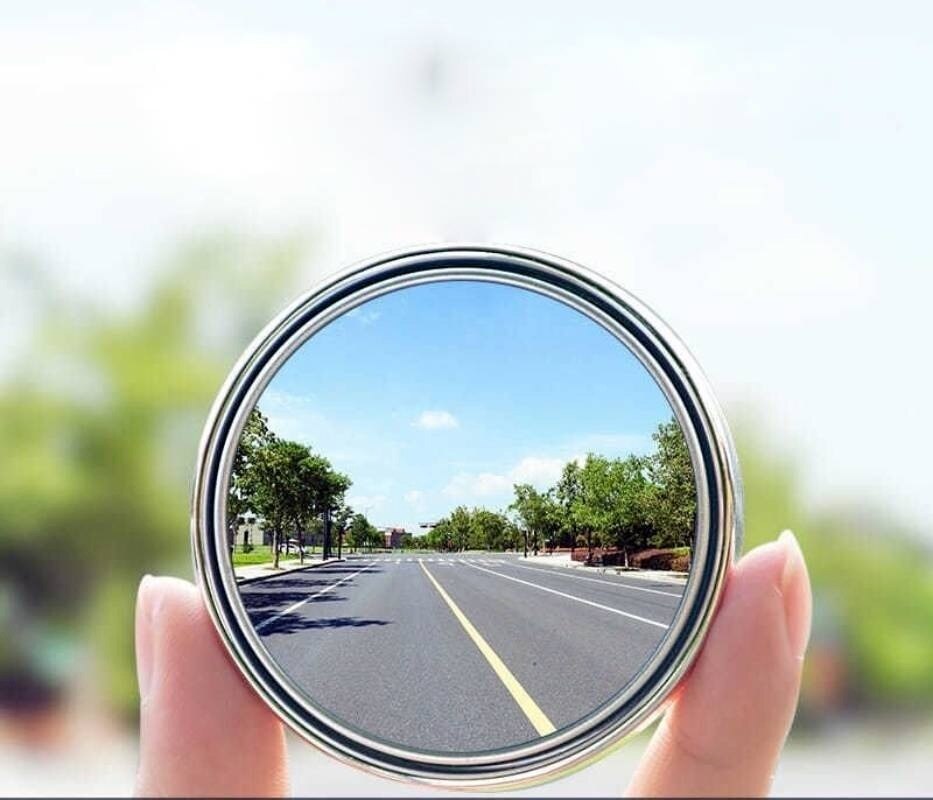 2 Pcs Car Round Frame Convex Blind Spot Mirror Wide-angle 360 Degree Adjustable Clear Rearview Auxiliary Mirror Driving Safety