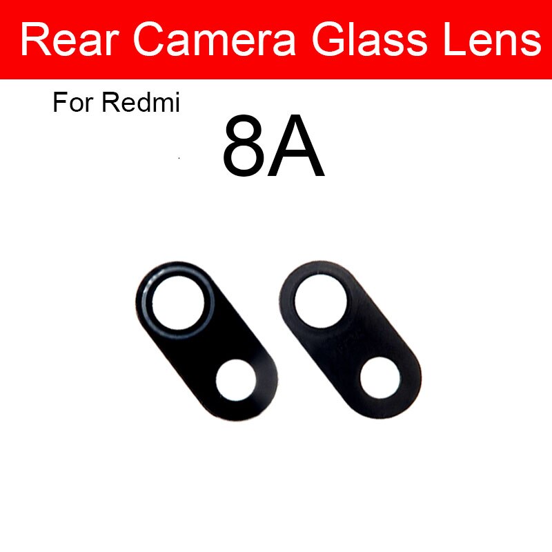Bagside kamera glas linse + selvklæbende mærkat til xiaomi redmi 1s 2 2a 3s 3x 4x 4a 5 5a 6 6a 7 7a 8a 8 9 plus pro kamera linse glas: Til redmi 8a