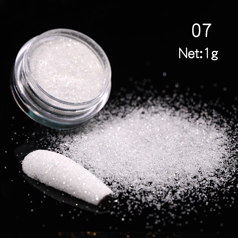 Poudre holographique pour ongles, paillettes argentées colorées, Pigments pour Nail Art, outils de décoration, DIY: 19