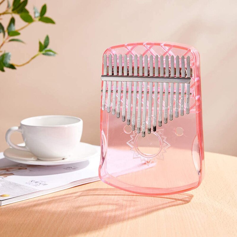17 Key Transparent Kalimba Acrylic Kalimba Acrylic Clear Thumb Piano For Starter Finger Piano Christmas With Tuner Hammer: Pink