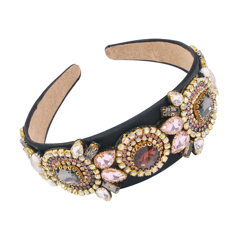 Mulheres Senhoras Headband Do Hairband De Cristal de Vidro Strass para Meninas Retro Headwear Acessórios Para o Cabelo Festa de Casamento Palácio Headress: 3