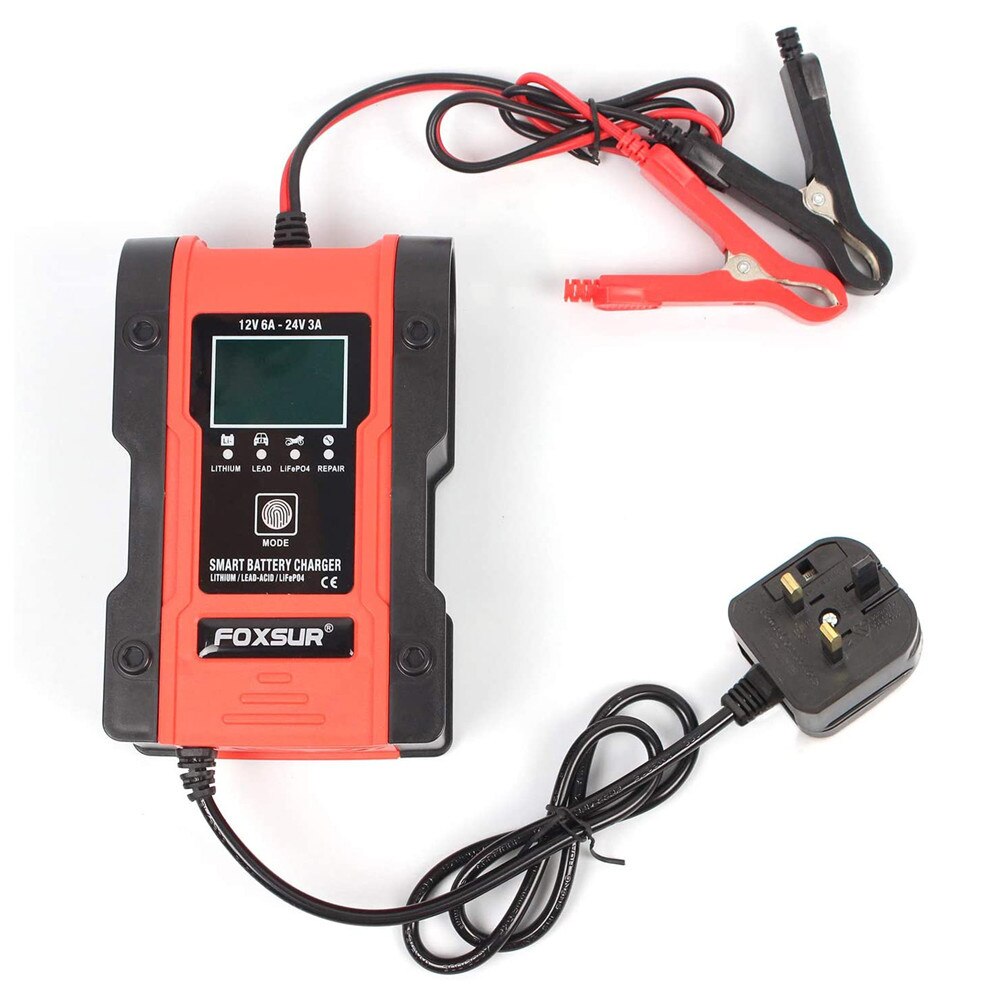 Newest Model 12V-24V Full Automatic Car Battery Charger Portable Power Pulse Repair Chargers LCD Display Energy Save
