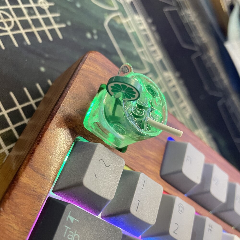 1Pc Handgemaakte Persoonlijkheid Hars Artisan Keycap Voor Mx Stem Mechanische Toetsenbord Citroen