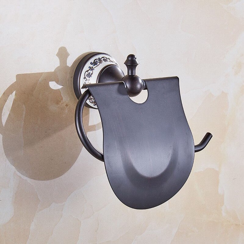 Toilet Paper Holder Porcelain Base Wall Mounted Toilet Tissue Paper Holder Bath Accessory KD750