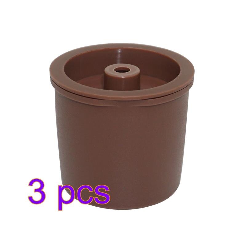 Genanvendeligt kaffefilter plastikkapsler til illy kaffemaskine cafe 1pc kompatible espressomaskine kapsler kaffe køkkenudstyr: 3 stk. brun
