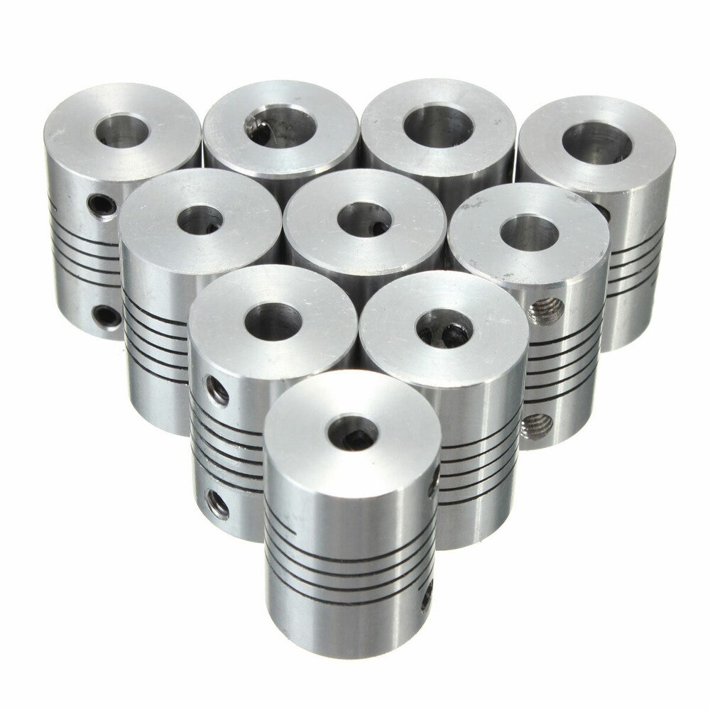 Justinlau Flexibele Askoppeling ID3/4/5/6/6.35/8Mm X OD19mm X L25mm Cnc Stappenmotor Koppeling Connector