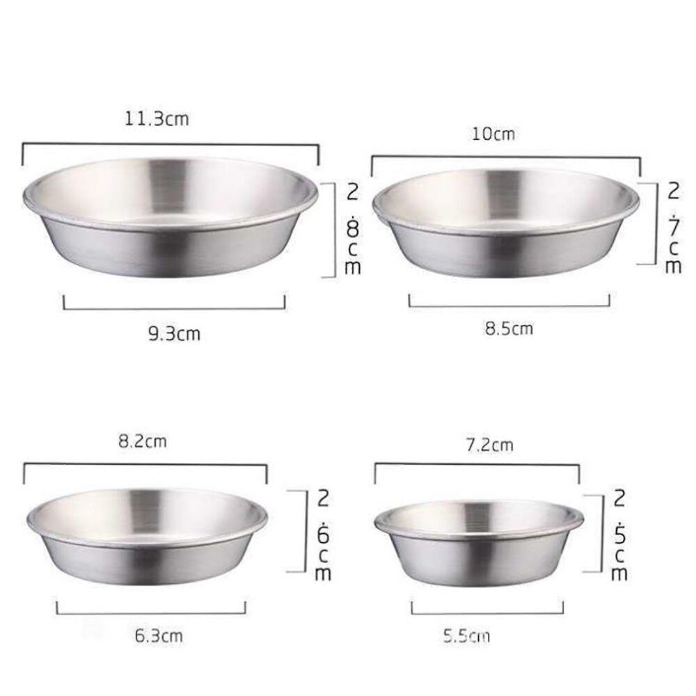7/8/10/11CM 304 Stainless Steel Plate Small Dipping Sauce Plate Thick Round Seasoning Plate For Hotel Restaurant