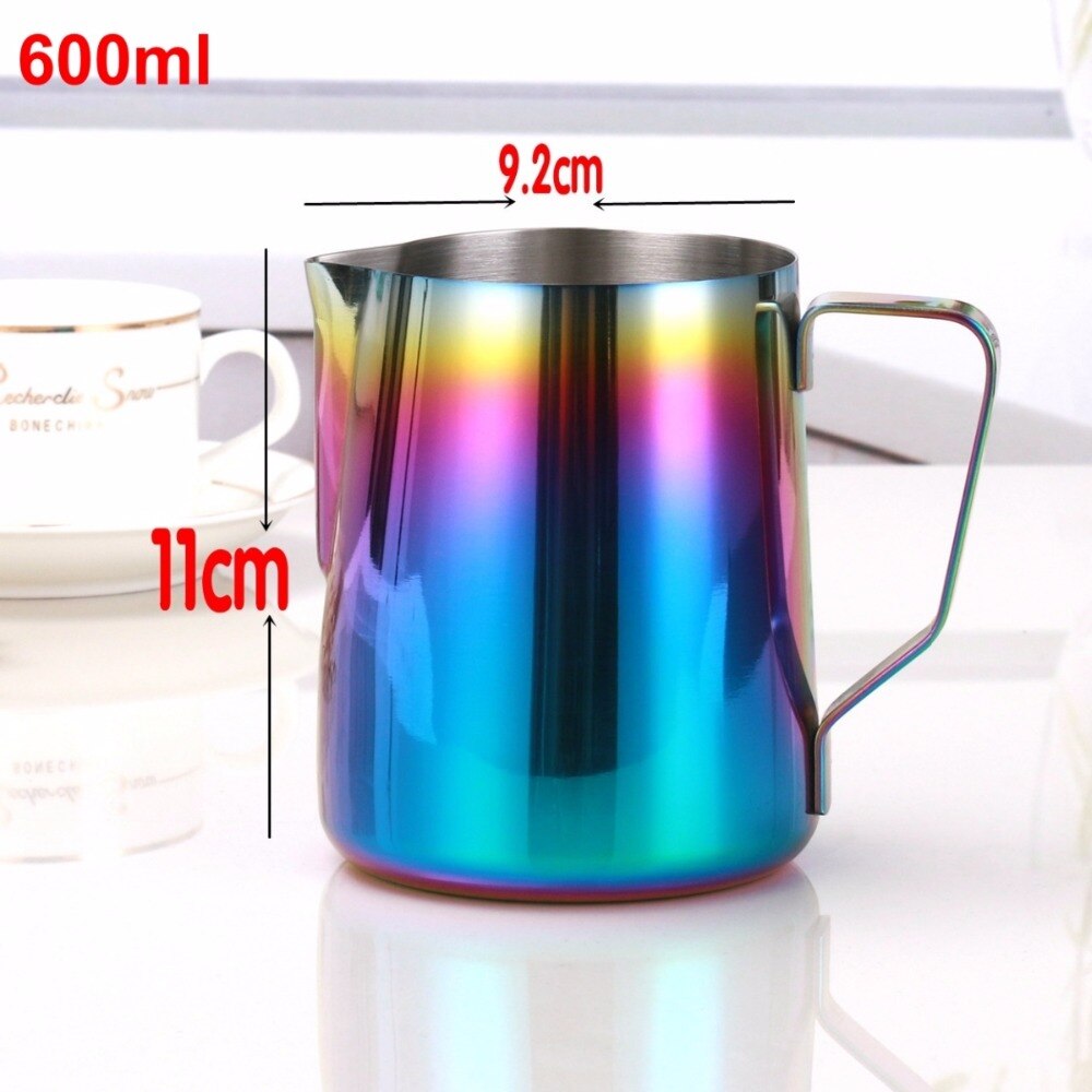 Latte's art rustfrit stål farverig 350/600ml skummende kande espresso kaffekande damp & skum mælk til lattes og cappuccinoer