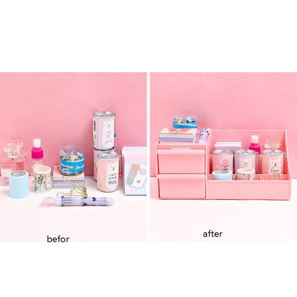 Multi Function DIY School Desk Pen Pencils Drawer Case Storage Box Table Simple Pencil Shelf Holder Office Stationery Supplies