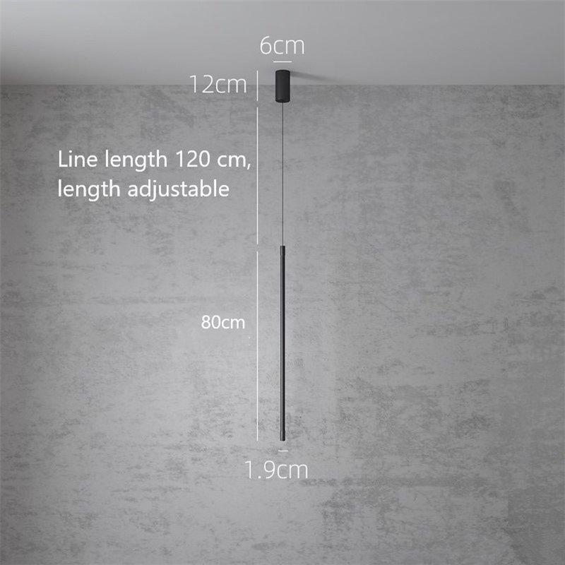 Minimalistisk soveværelse sengelampe moderne stue tv væg led pendel geometri linje strip hængende lysarmaturer: Stanglængde 80cm / Hvidt lys