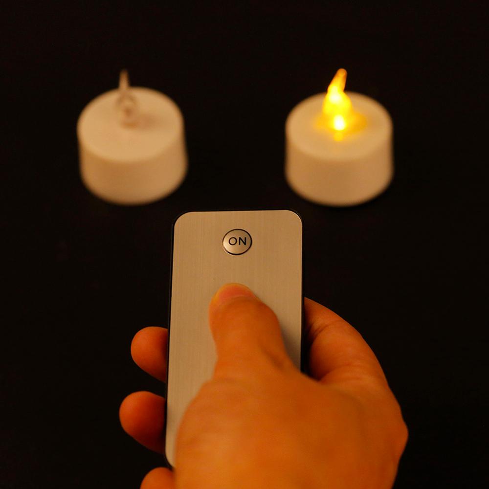 Pack de 6 velas led blancas ámbar con Control remoto, sin llama kaarsen batería Candela luz led tipo vela de luz de té para Navidad: 6 pieces yellow