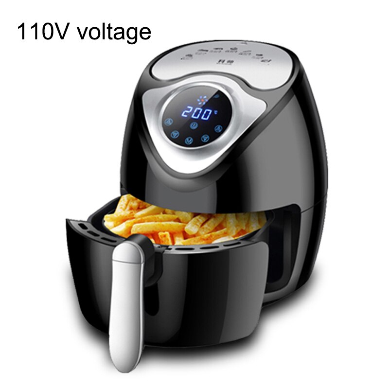 Digital LCD button multi-function household large-capacity intelligent touch screen air electric fryer automatic fries machine: 110V