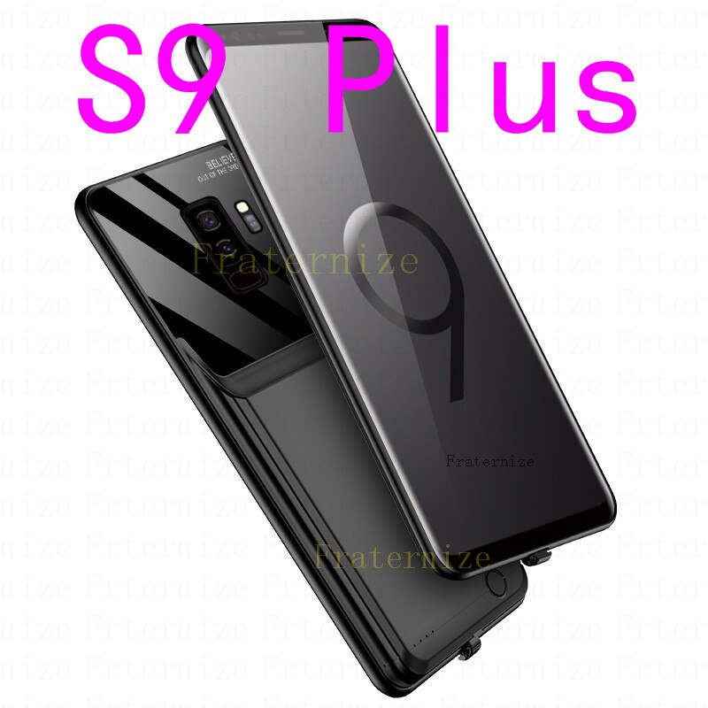 5200 mah Slanke batterij case Voor Samsung Galaxy S9 Plus Siliconen shockproof Oplaadbare power bank Opladen Cover Voor Samsung S9: S9 Plus-Black