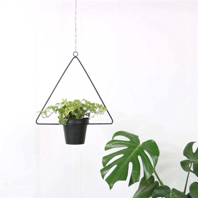 Metalen Plant Hanger Ketting Opknoping Mand Bloempot Plant Holder Tuin Balkon
