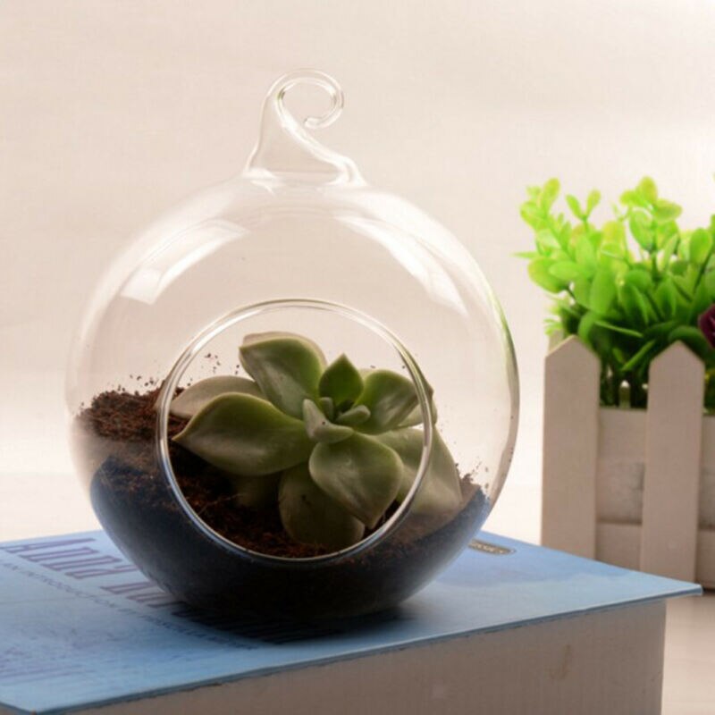 Glass Candle stick Tealight Holder Hanging Glass Ball Plant Terrarium