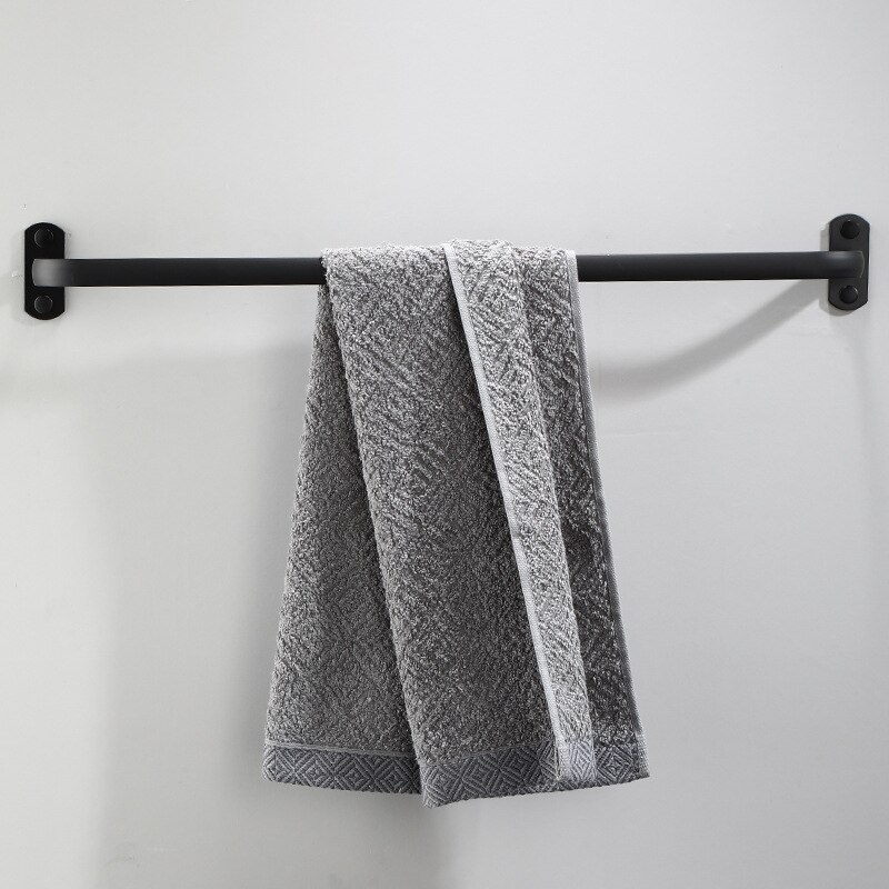 Black toilet towel rack single pole space aluminum simple towel towel bath towel rack hotel bathroom accessories