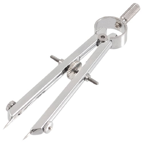 SOSW Silver Tone Metal Stationery Spring Bow Dividers Compass 1.8 Max Radius