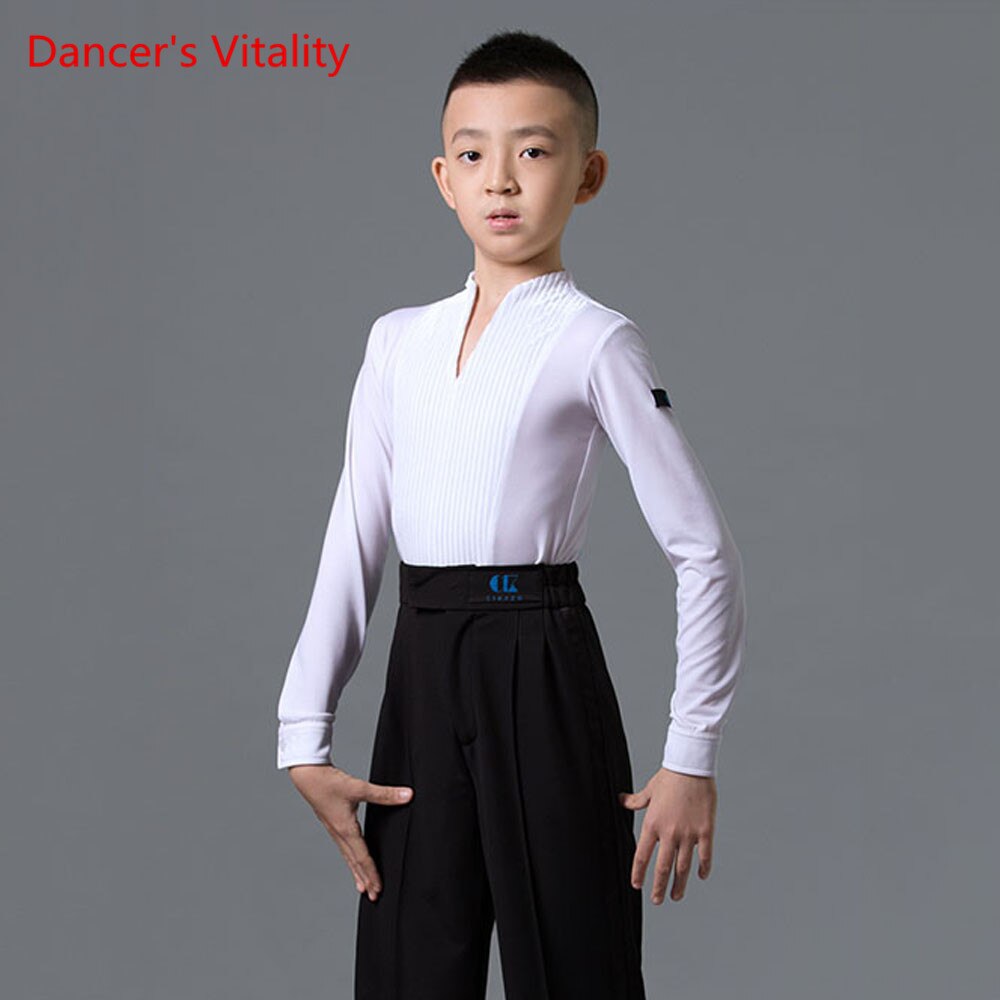 Latin Dance Boy Praktijk Kleren Herfst En Winter Stand Kraag Pak Kind Dansen Concurrentie Training Kleding